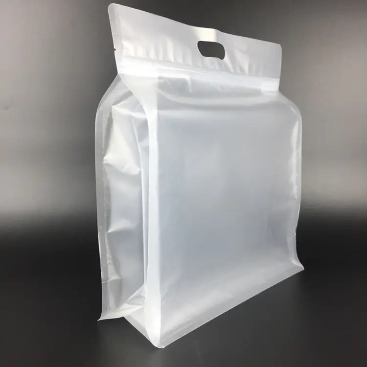 factory directly sale extra large size frosted 8 side sealed transparent handbag 5kgs rice packing bag for dry food