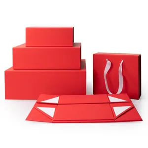 Custom Wholesale Price Valentine Empty Large Christmas Box Packaging Gift Magnetic Small Wedding Favor Shoe Red Boxes