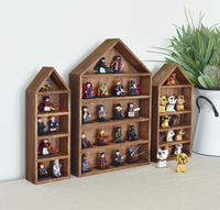 Étagère en bois en forme de maison à plusieurs compartiments, boîte de rangement et présentoir pour figurines miniatures