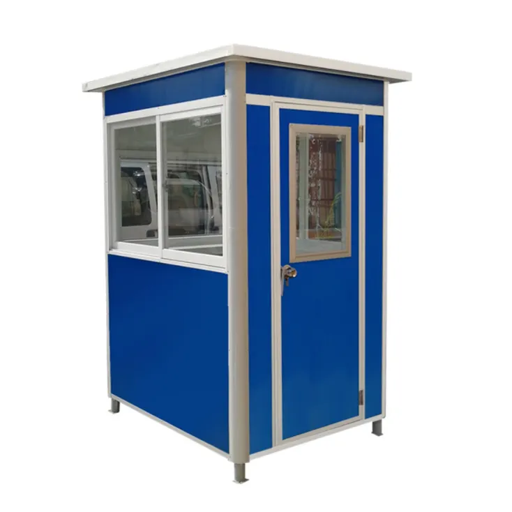 Factory price steel building prefabricated park guard house security ticket booth outdoor kiosk prefabe guard house