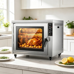 Horno Rotatorio Automático para Pollos de 130L, Máquina Eléctrica de Asado de Acero Inoxidable para Panaderí<span class=keywords><strong>a</strong></span> y Pizzerí<span class=keywords><strong>a</strong></span> - Product Image 1