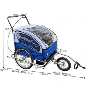 <span class=keywords><strong>Remolque</strong></span> de <span class=keywords><strong>Bicicleta</strong></span> para <span class=keywords><strong>Niños</strong></span>, Doble, Convertible en Cochecito, para Viajes en <span class=keywords><strong>Bicicleta</strong></span>, con Certificado CE, 2 en 1, Plegable, Utilitario - Product Image 2