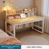 Bureau d'ordinateur en MDF durable et extensible avec étagère intégrée, design écologique pour étudiants, bureau à domicile et apprentissage