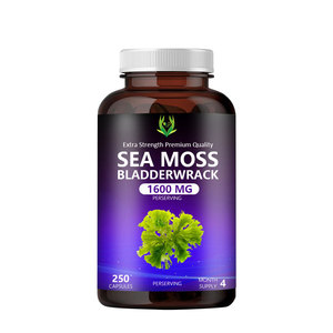 OEM ODM 1600MG Cápsulas de musgo de mar extra fuertes con Bladderwrack Mejorar el sistema inmunológico y promover la salud digestiva para adultos - Product Image 1