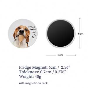 Imán Redondo de Cerámica para Refrigerador con Impresión UV, Imán Personalizable para Refrigerador, Imán de Cerámica en Blanco para Sublimación - Product Image 2