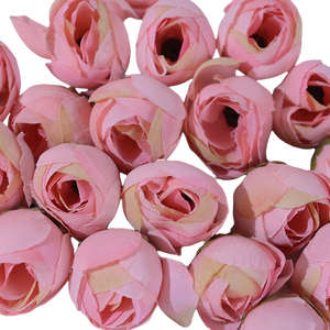 Mini brotes de ranúnculo europeo, hojas de cabeza de rosa de té de seda Artificial, broche de novia de boda, decoración de muñeca, incluye decoración de mesa de tallo - Product Image 3