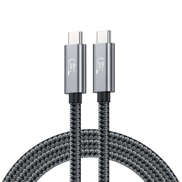 Wholesale USB4.0 40Gbps 240W PD Nylon Braided Type-C Cable Fast Charging Data & HD Video Transfer Cables for Iphone US/EU Stock