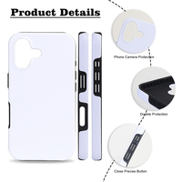 Casing Film Sublimasi 3D 2 in 1 Saiwei untuk iPhone 17 17Air 17Promax 16 15, Cetak Gambar Kustom dengan Heat Press, Pelindung Ponsel
