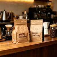 Sacs de rangement pour grains de café en papier kraft, écologiques, 500g 1kg, emballage pour sachets de café