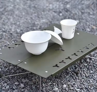 Table de camping pliable, légère et portable en aluminium et fer, pour pique-nique, cuisine, ordinateur, durable et écologique