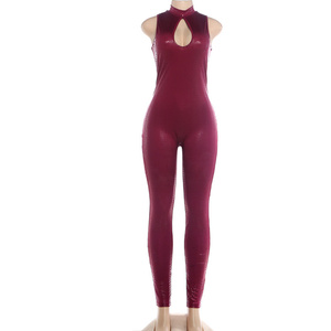 Combinaison moulante sexy à imprimé serpent pour <span class=keywords><strong>femme</strong></span>, col rond, sans manches, coupe ajustée - Product Image 5