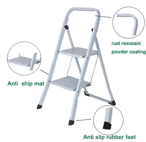 Modieuze Multifunctionele Metallic Roze Opvouwbare 2 Step <span class=keywords><strong>Ladder</strong></span> Met Leuningen - Product Image 4