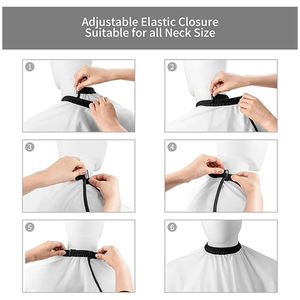 Venta al por mayor de capas de salón de fábrica personalizada añadir su propia imagen/logotipo/texto delantal de peluquero peluquería - Product Image 3