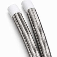 Tuyau en acier inoxydable haute pression 304/316 tressé en téflon avec tuyau en PTFE de haute pureté, tuyau hydraulique flexible, transfert de produits chimiques