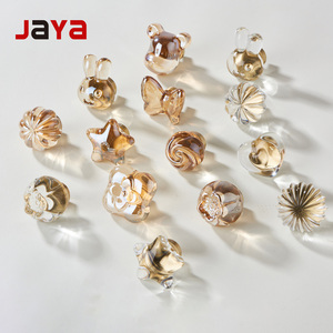 JAYA High Quality Brass Base Transparent champagne Color Crystal Cabinet Drawer Wardrobe <strong>Door</strong> Handle Furniture <strong>Door</strong> Handles - Product Image 1