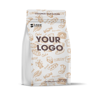 Sachet de café personnalisé à huit soudures avec fermeture éclair réutilisable et fond plat pour 250g, 500g, 1kg de grains de café, 100% recyclable