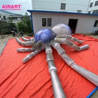 Ballon publicitaire gonflable géant en forme d'araignée réaliste de 6 m de large pour la décoration de château d'Halloween avec souffleur d'air