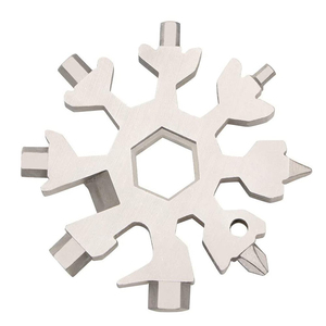 Outil multifonction flocon de neige 18-en-1 en acier inoxydable avec porte-clés, tournevis, ouvre-bouteille, portable pour l'extérieur - Product Image 6