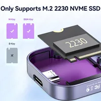 JEYI Aluminium NVMe M.2 2230 SSD Enclosure USB 3.2 10Gbps Mendukung 4TB untuk NVMe PCIe SSD Portabel