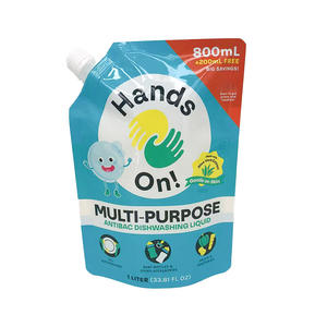 Pochette souple et durable en plastique PE écologique de 1L avec bec verseur pour détergent liquide lessive - Product Image 1