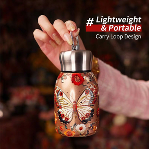 Peacock Floral Stainless Steel Vacuum Tumbler Portable <b>Insulated</b> Water Bottle 300ml Leak Proof Travel <b>Mug</b> - Product Image 2