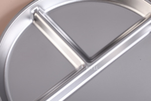 S.S 201 Vaisselle de petit déjeuner domestique Plaque de ration de perte de poids pour enfants en métal 3 compartiments pour la réduction de la <span class=keywords><strong>graisse</strong></span> Minimum 100pcs - Product Image 3