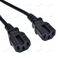 Câble adaptateur d'alimentation en Y IEC320 C14 vers double prise C15+C15, câble d'alimentation CA pour ordinateur de type PDU, double C15 femelle vers C14 mâle