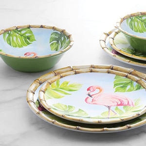 USA Online 9 "/11" Assiette à <span class=keywords><strong>vaisselle</strong></span> tropicale ananas <span class=keywords><strong>en</strong></span> bambou mélamine <span class=keywords><strong>Vaisselle</strong></span> - Product Image 4