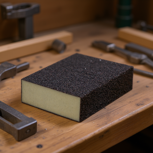 Bloc éponge abrasif Fervi, grain 100, pour le ponçage du métal et du bois - Product Image 3