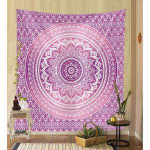 Tapiz colgante de pared bohemio de Mandala Hippie tradicional de alta calidad, decoración de plata gitana Hippy indio Ombre para dormitorio bohemio - Product Image 4