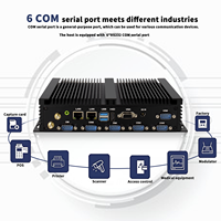 Mini PC Industrial 6COM I7-8550U Sin Ventilador, 4 Puertos USB 3.0, Amplio Rango de Temperatura, Core I7, Nuevo Windows 11, SSD+HDD, Intel UHD Graphics 620, 3 Años de Garantía