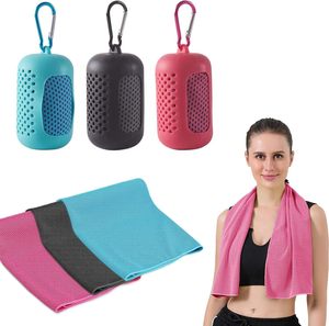 Trending Products Quick Dry Summer Fitness Cold Towel Gym Sports Lightweight Custom Instant <b>Cooling</b> Towel with Silicone Case - Product Image 1