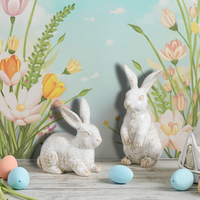 Großhandel Günstige Kreative Hasen-Themen Porzellan Osterhase Figuren Dekorative Matte Keramik Wohnungsdekoration Accessoires