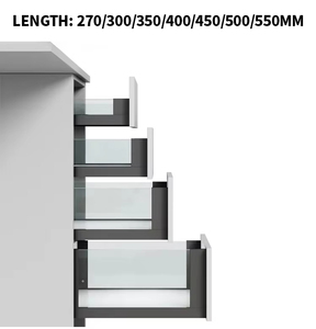 Dễ dàng cài đặt mềm đóng mỏng Runner đường sắt mở rộng đầy đủ kim loại ngăn kéo hộp undermount giấu ngăn kéo trượt với ánh sáng dẫn - Product Image 3
