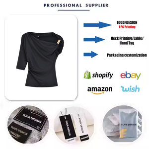 Chemise à manches courtes décontractée de couleur unie à design <span class=keywords><strong>asymétrique</strong></span> pour femmes - Product Image 2