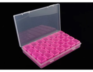 28 khe cắm nhựa cầu vồng <span class=keywords><strong>Rose</strong></span> hồng màu tím kim cương màu sơn hạt lưu trữ hộp - Product Image 5