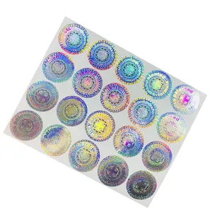 Custom Print Cosmetic Bag Bracelet Phone Holographic Nail Destructible Chrome Rainbow Tamper Proof Hologram Sticker 3D Label