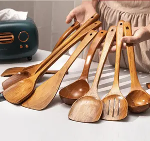 Utensílios de cozinha personalizados, utensílios de cozinha de madeira comestível com ambiente, pode ser usado para utensílios de cozinha em casa