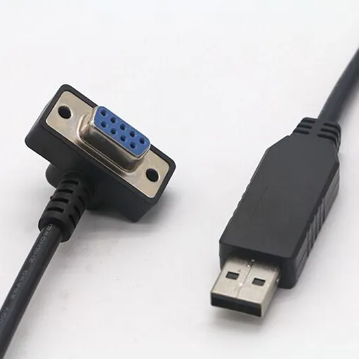 Black customized DB9 Serial RS232 Port USB to RJ45 Cat5 Ethernet LAN Rollover Console serial right angle db9 female Cable
