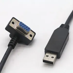 Schwarz angepasster serieller DB9-RS232-Anschluss USB zu RJ45 Cat5 Ethernet LAN Rollover-Konsole seriell rechtwinklig db9-Buchse