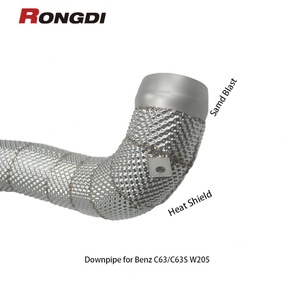 ท่อดาวน์ไปป์สแตนเลส 304 แบบ 300 เซลล์ สำหรับ Mercedes-Benz C63 C63s W205 AMG M177 4.0T แบบพ่นทราย - Product Image 5