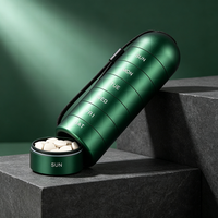 Organisateur de pilules de voyage en aluminium, étanche, boîte à pilules hebdomadaire en métal, étui portable pour pilules de vitamines et compléments alimentaires