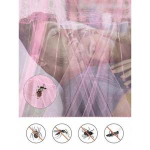 CASALIVA Ultra-Fine maglia resistente in poliestere baldacchino 1 pezzo bianco minimalista rosa regina/re formato zanzariera per camera da letto all'aperto