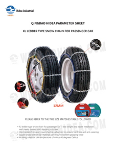 Chaînes à neige <span class=keywords><strong>de</strong></span> type échelle KL, barres à section carrée pour une adhérence solide, légères, faciles à installer, conformes aux normes US NACM EN16662-1 pour voitures particulières - Product Image 6