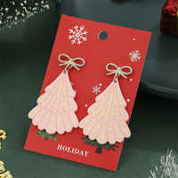 Boucles d'oreilles pendantes de la série de Noël, style occidental, créatives, en forme de goutte d'eau, incrustées de diamants, flocon de neige, bonhomme de neige, canne, clous d'oreilles