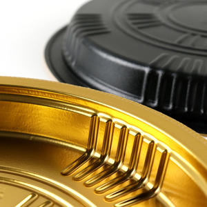 صينية سوشي بلاستيكية مستديرة للاستخدام مرة واحدة بغطاء شفاف، مناسبة للأطعمة، للتعبئة والتغليف في خدمات تقديم الطعام العالمية ومحلات السوشي - Product Image 5