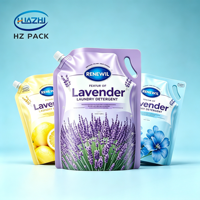 Pochettes souples personnalisées avec bec verseur 500ml 1L pour lessive, liquide vaisselle, adoucissant, savon – Recharge à presser