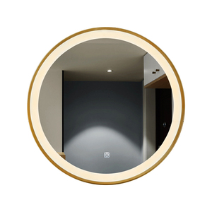 Espejo <span class=keywords><strong>de</strong></span> <span class=keywords><strong>Baño</strong></span> Redondo con Marco Dorado y Retroiluminación LED, <span class=keywords><strong>Antivaho</strong></span>, con Control Táctil, para Proyectos <span class=keywords><strong>de</strong></span> Hoteles y Villas, Venta al Por Mayor - Product Image 2
