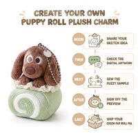 Porte-clés en peluche personnalisé en forme de roulé de gâteau Teckel, mignon dessin animé, ours en peluche, pendentif de sac, cadeau de vacances, décoration d'intérieur, OEM ODM