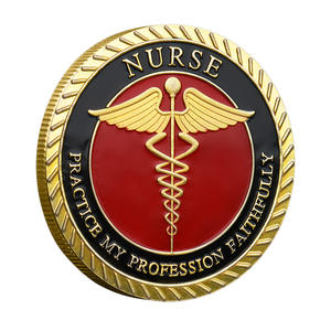 Pièce commémorative personnalisée en métal, artisanat, souvenir, thème de la santé, <span class=keywords><strong>caducée</strong></span>, esprit professionnel, prière des infirmières - Product Image 2